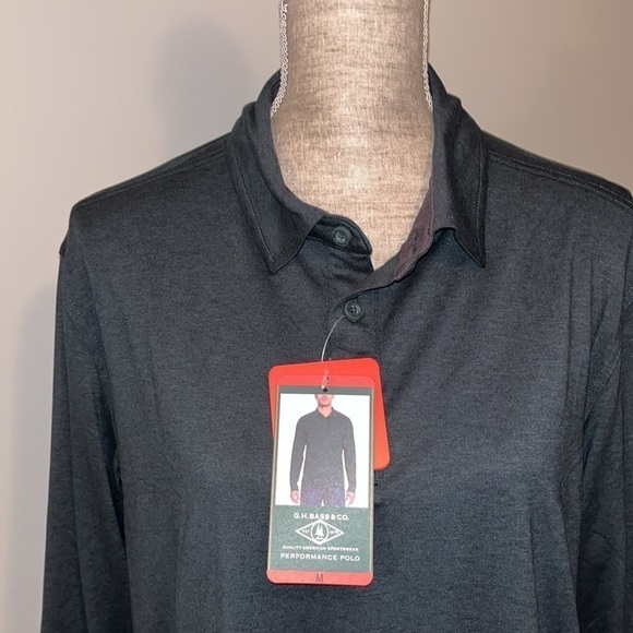 G.H Bass Performance Polo Long sleeve shirt Quick Dry, Green UPF-50 size medium - Picture 2 of 8
